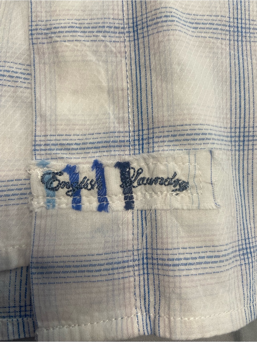 English Laundry Men’s XL Embroidered Button Down Shirt Plaid Designer Casual - Picture 11 of 15